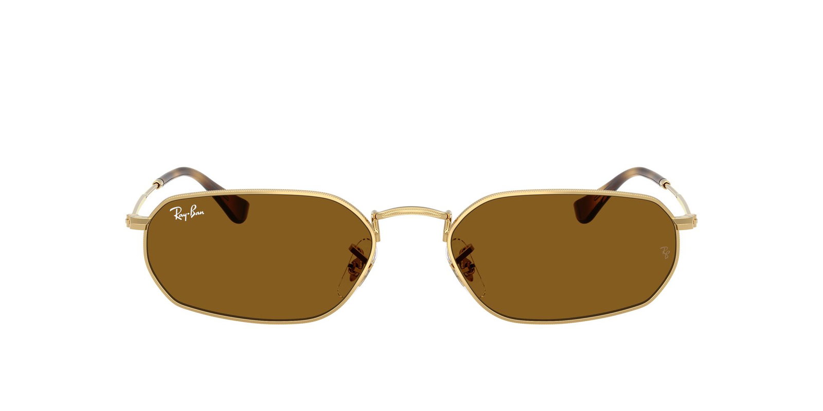 das Bild zeigt die Sonnenbrille RB3947 von Ray Ban in der Farbe Gold.